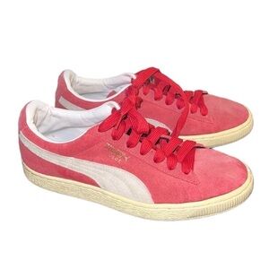 PUMA vintage suede red lace up sneakers tennis classic 80’s Men’s 7 1/2”